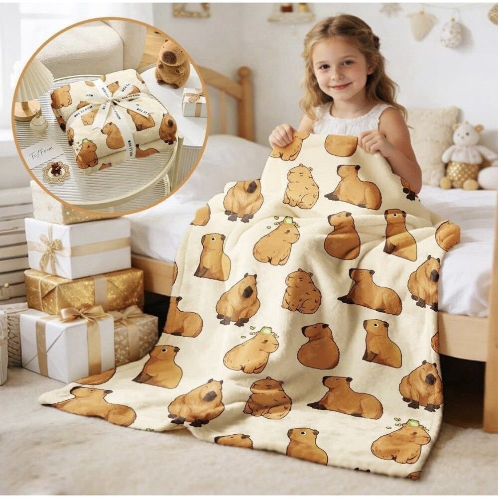 Capybaras Blanket Gift for Girls Boys Kids-40x50 Inches Soft Flannel Blankets... - Picture 3 of 8